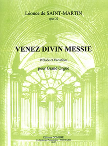 Venez Divin Messie Op. 32 (prelude Et Variations)